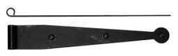 10" Strap Hinge: 0" offset, Stainless Steel: matte black powder coat finish (pair)